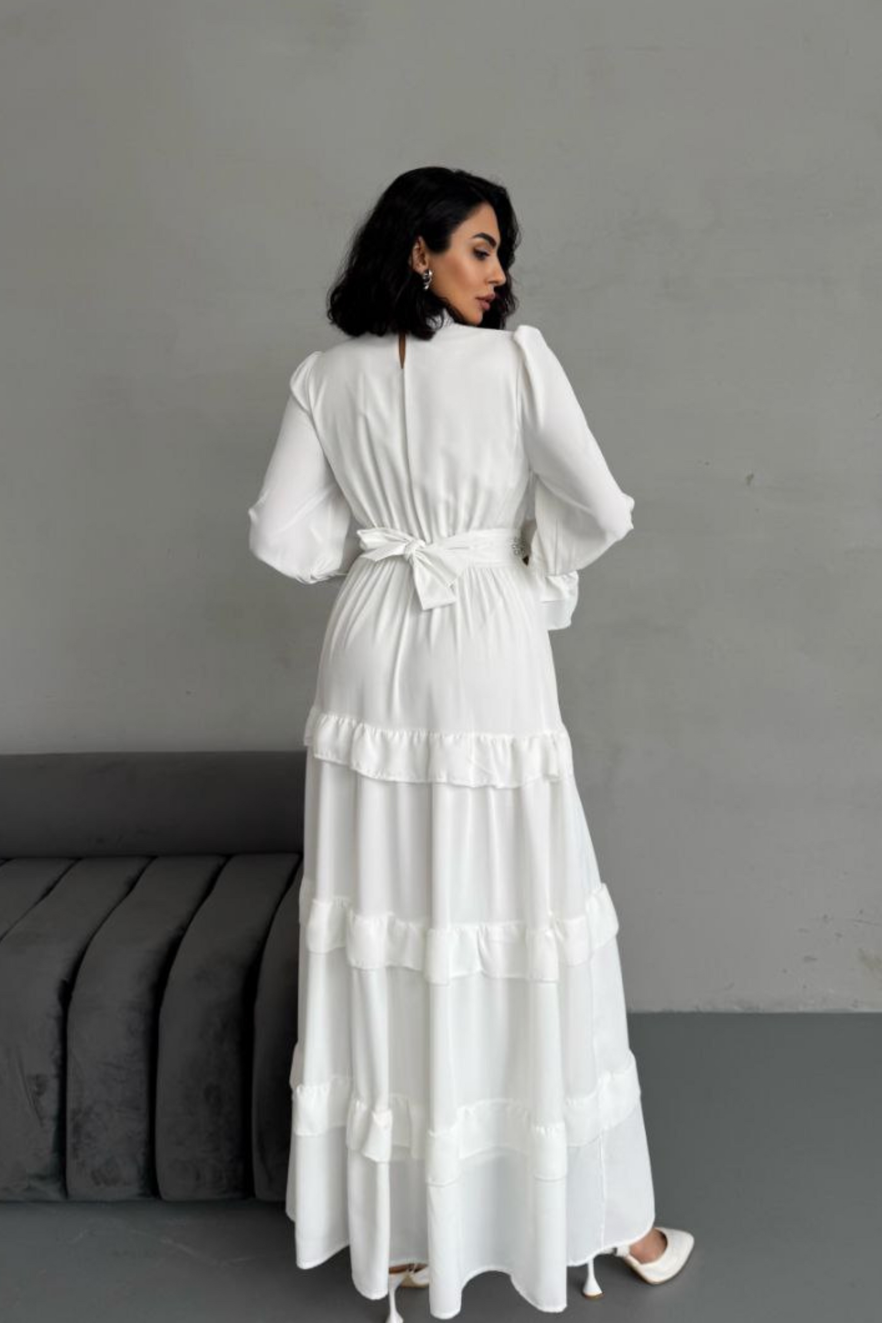 White Temple Dress - Long Maxi White Dress LDS Temple Dress - By Baano