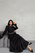 Simple Black Dress - Long Maxi - By Baano