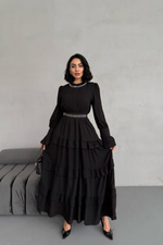 Simple Black Dress - Long Maxi - By Baano