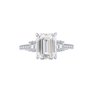 2.5ct Emerald Cut Moissanite Engagement Ring Ring Deluxe Fine Jewelry