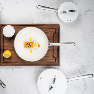 Mobi 8-Piece Ceramic Cookware Set | Cannoli Cream - By Baano