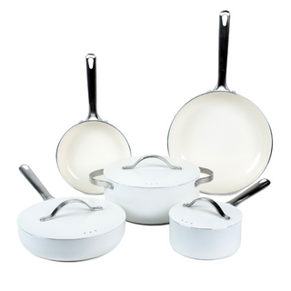 Mobi 8-Piece Ceramic Cookware Set | Cannoli Cream - By Baano