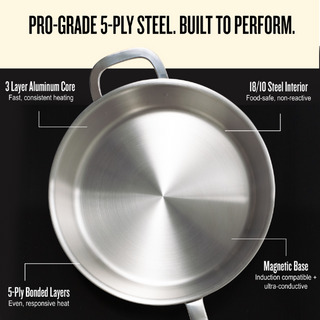 Maestro 5-Ply Stainless Steel Frying Pan - By Baano