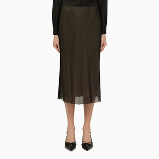 Black and beige viscose midi skirt - By Baano