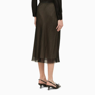 Black and beige viscose midi skirt - By Baano