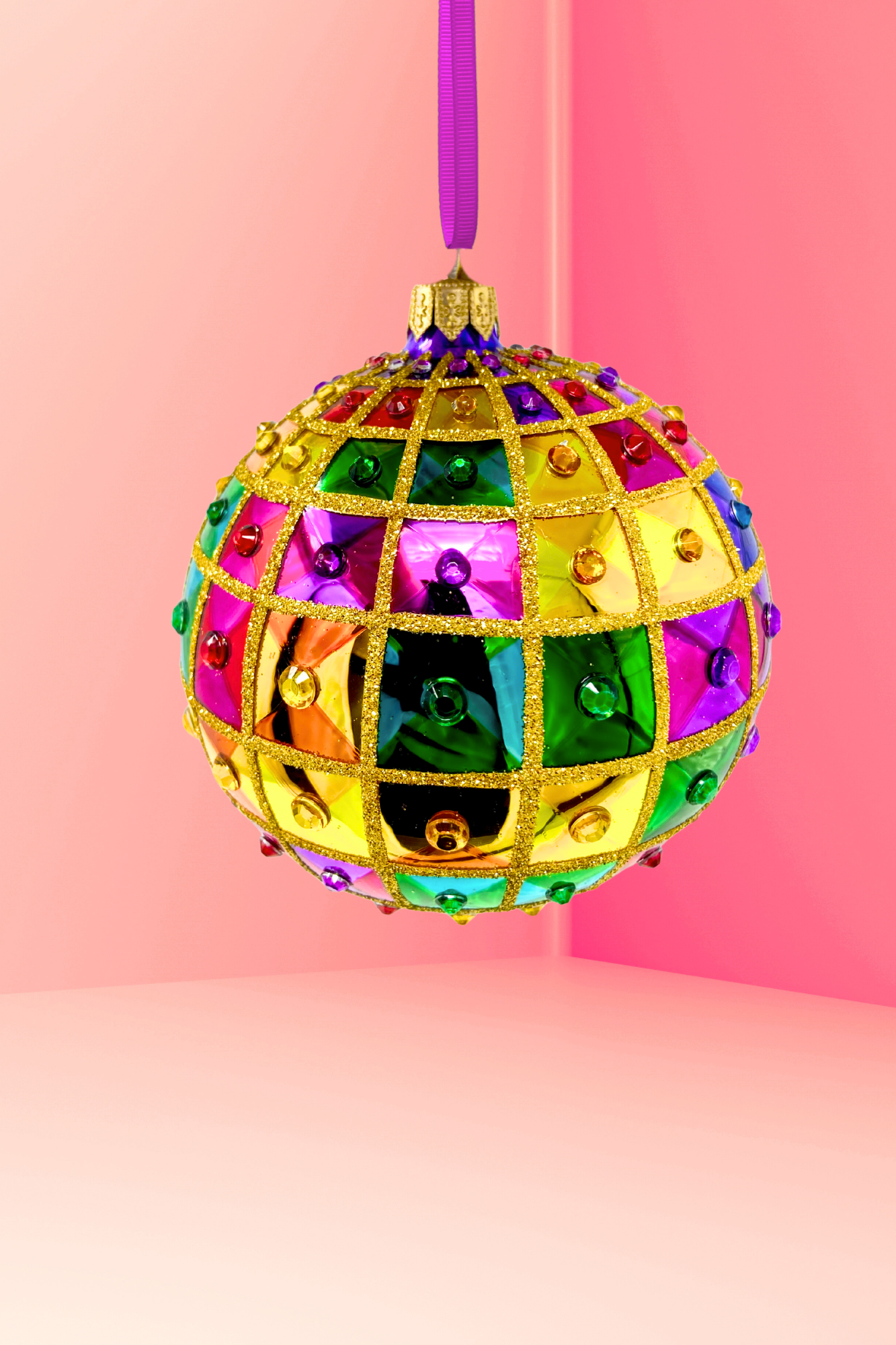 Vegas Nights Rhinestone Glass Bauble