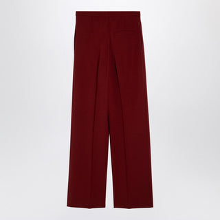 Burgundy Wool Palazzo Trousers - By Baano