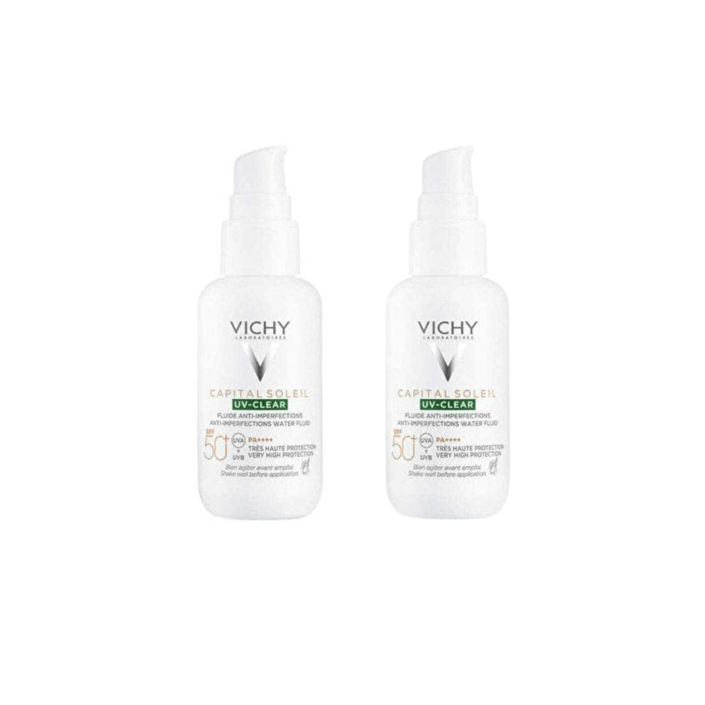 Vichy Capital Soleil UV-Clear Spf 50 Fluid Sunscreen 40 ml 2 Pack - By Baano