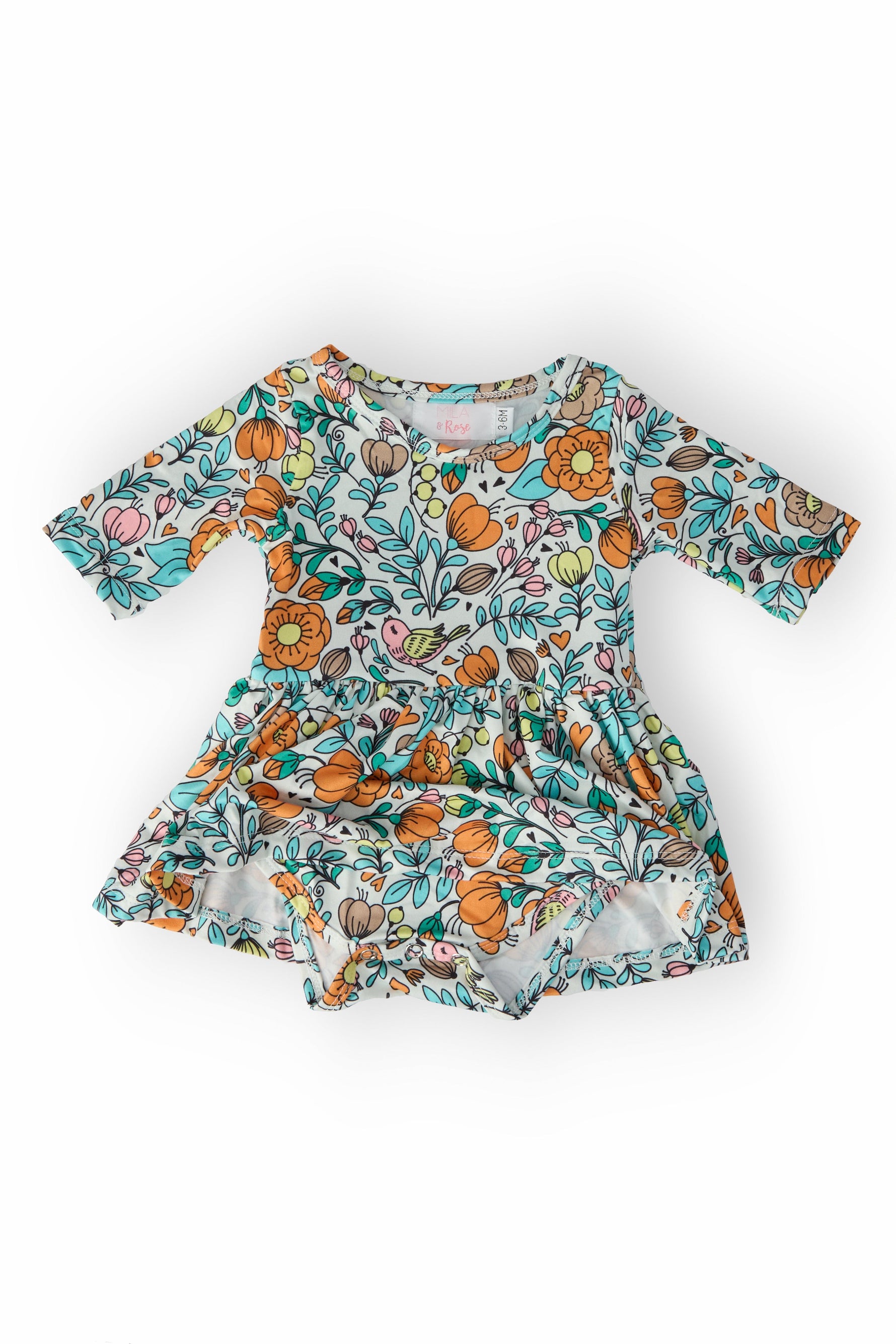 Vintage Vibes 3/4 Sleeve Twirl Bodysuit