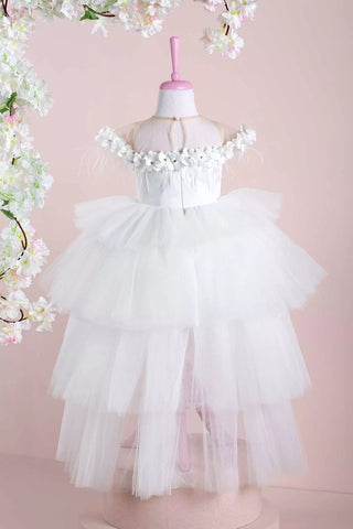 Violet White Party Dress - Layered