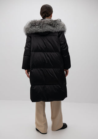 Charlotte Genuine Silver Fox Down Parka - By Baano