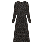 Pleated Chiffon Floral Midi Dress