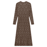 Pleated Chiffon Floral Midi Dress