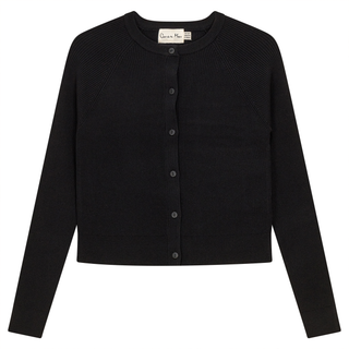 Cropped Ribbed Knit Cardigan - By Baano