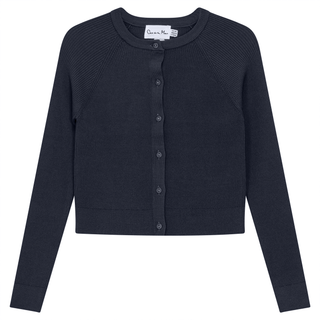 Cropped Ribbed Knit Cardigan - By Baano