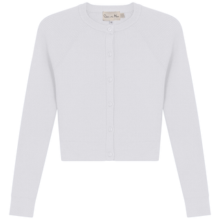 Cropped Ribbed Knit Cardigan - By Baano