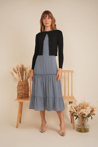 Cropped Ribbed Knit Cardigan - By Baano