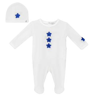 Velour Hook Stitch Onesie with Hat TheHushShop.com