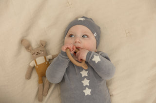Velour Hook Stitch Onesie with Hat TheHushShop.com