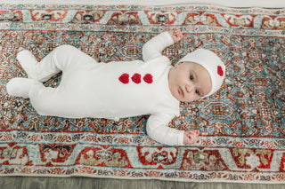 Velour Hook Stitch Onesie with Hat TheHushShop.com