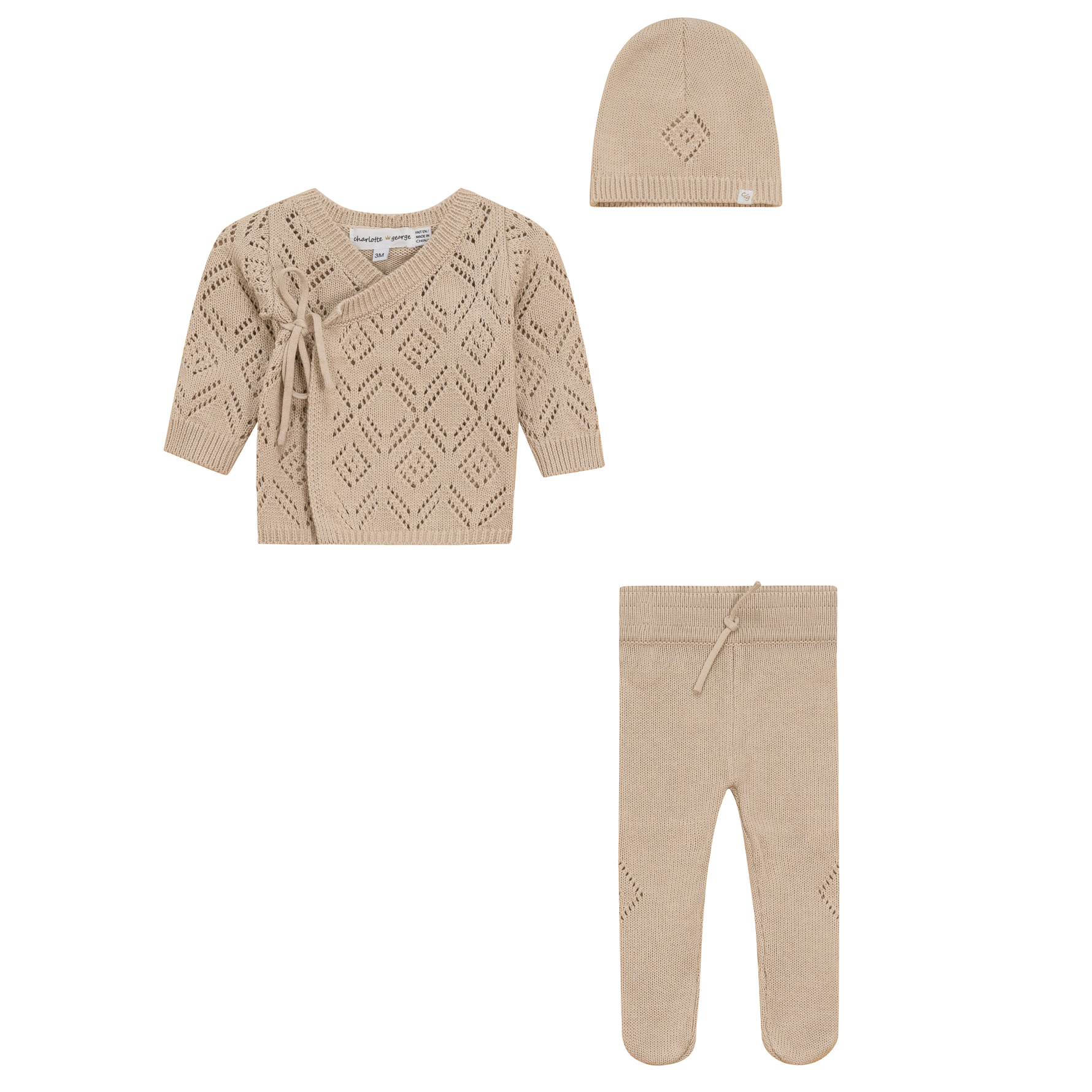 Pointelle Knit 3Pc Set - By Baano