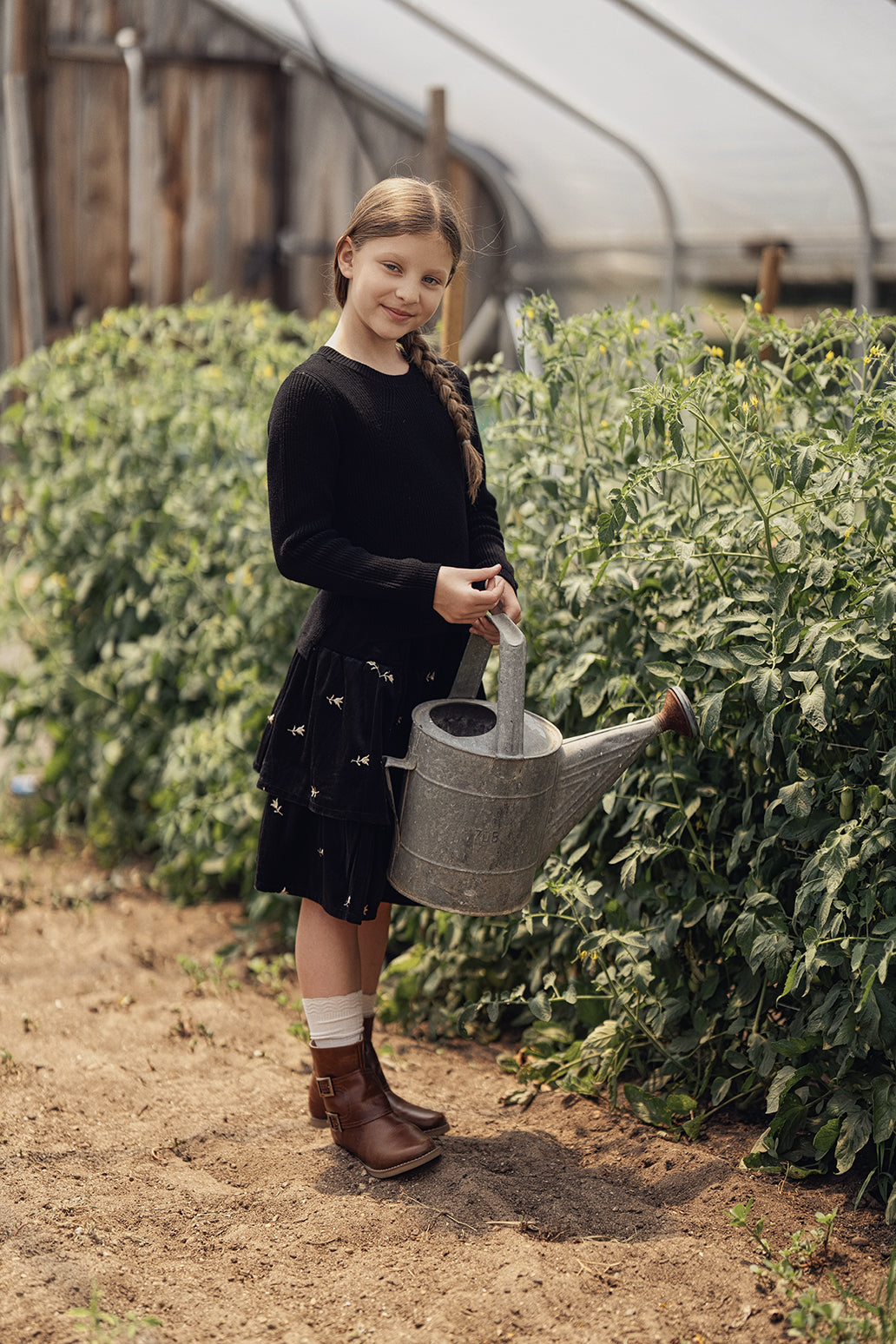 Embroidered Velvet Layered Skirt - By Baano