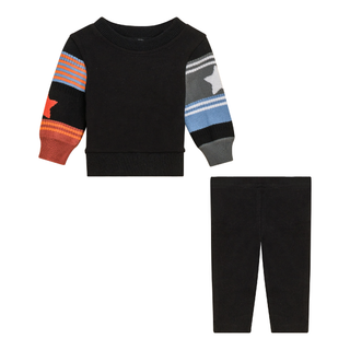 Striped Knit Fleece 2Pc Set