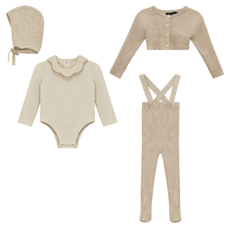 Ruffle Collar Knitted 4 Pc Set