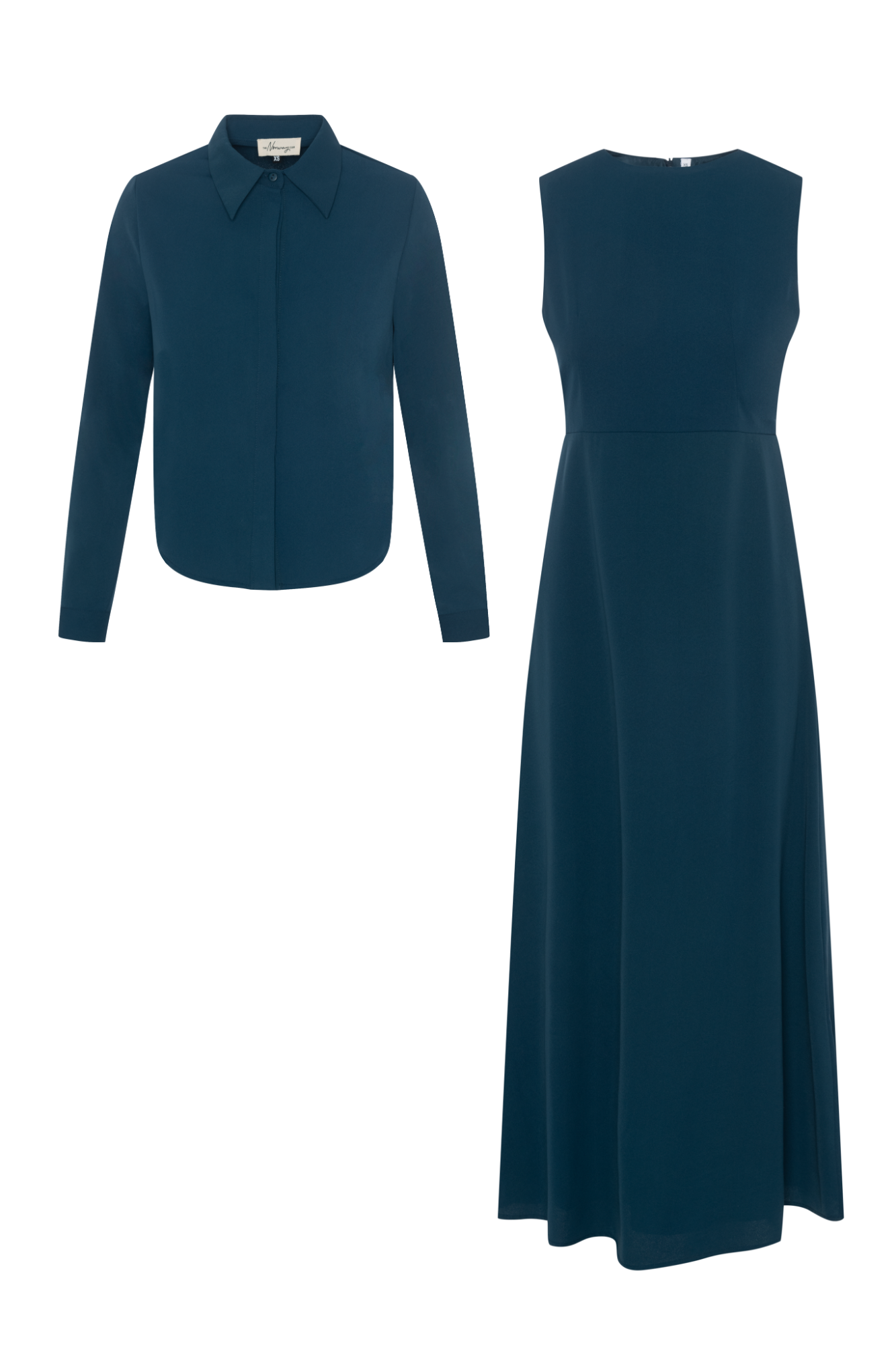 Crepe Bolero Midi Shirt Dress