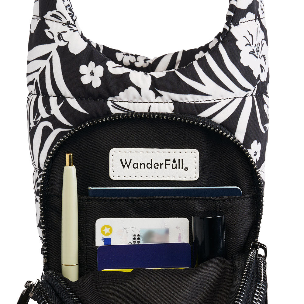 Tropical Black & White Floral Print HydroBag®