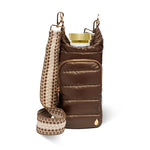 Chocolate Brown Shiny HydroBag® with Dark Patterned Strap