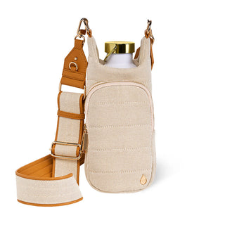 Oatmeal Canvas & Vegan Leather Strap-Gold Hardware