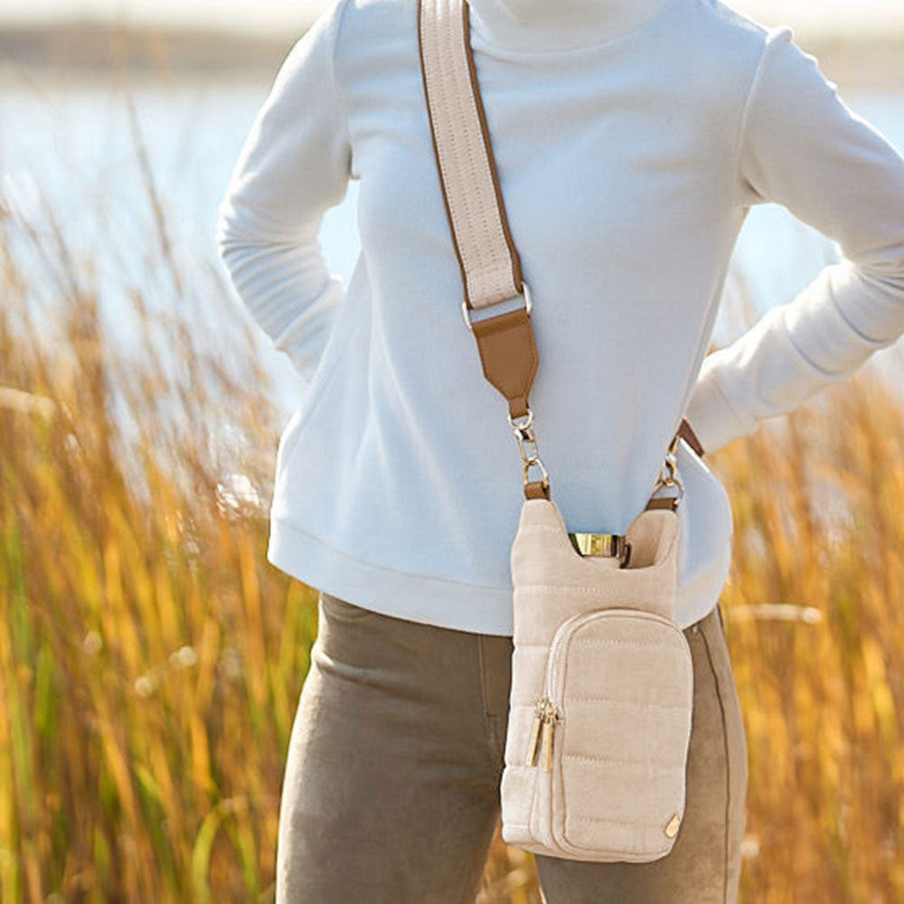 Oatmeal Canvas HydroBag® with Canvas and Vegan Leather Strap