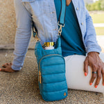 Teal HydroBag® with Teal and Black Striped Strap