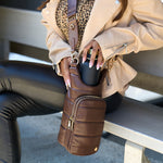 Brown Mocha Vegan Leather HydroBag® with Strap Bundle- Oprah's Favorite Things