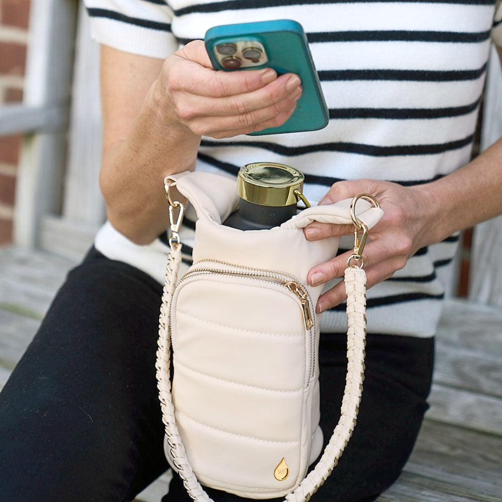 Ivory Vegan Leather HydroBag® with Strap Bundle Oprah's Favorite Things