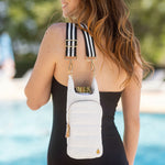 White Ripstop HydroBag® with Black and White Striped Strap