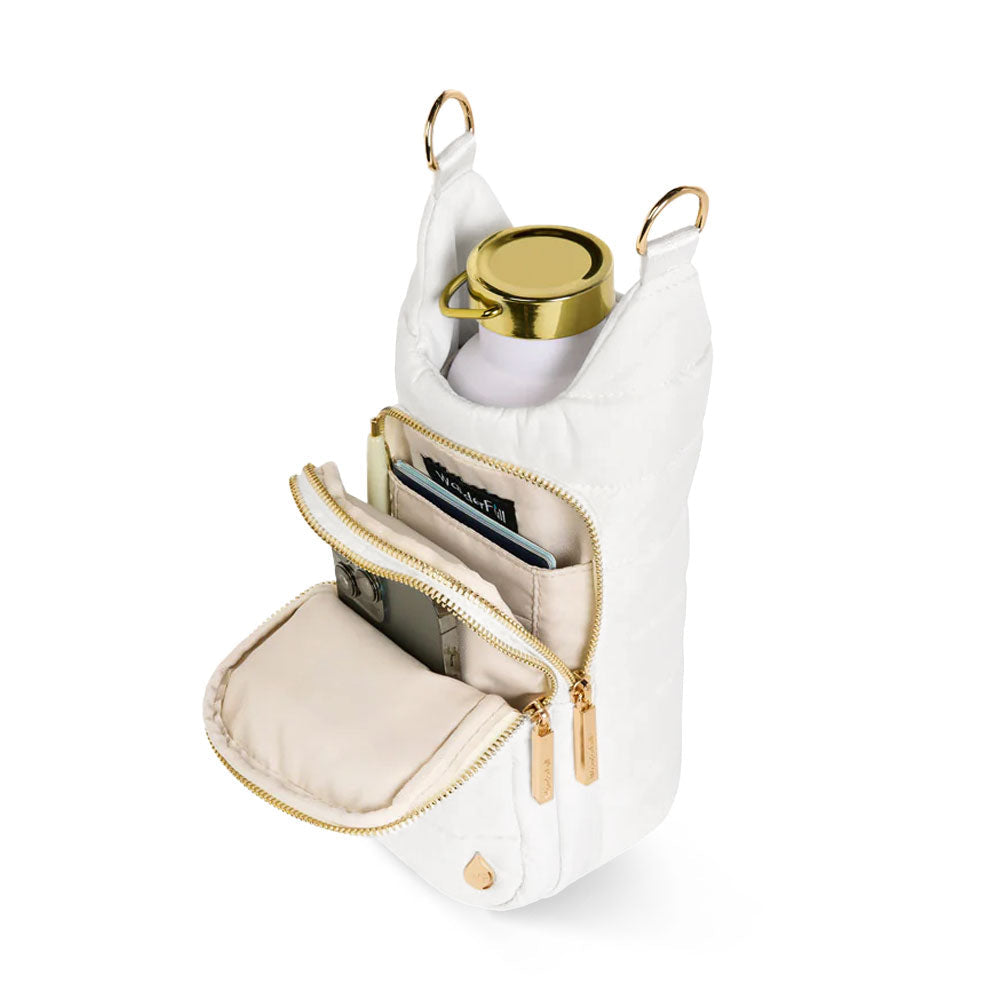 White HydroBag® with Pickleball Embroidery and Striped Strap