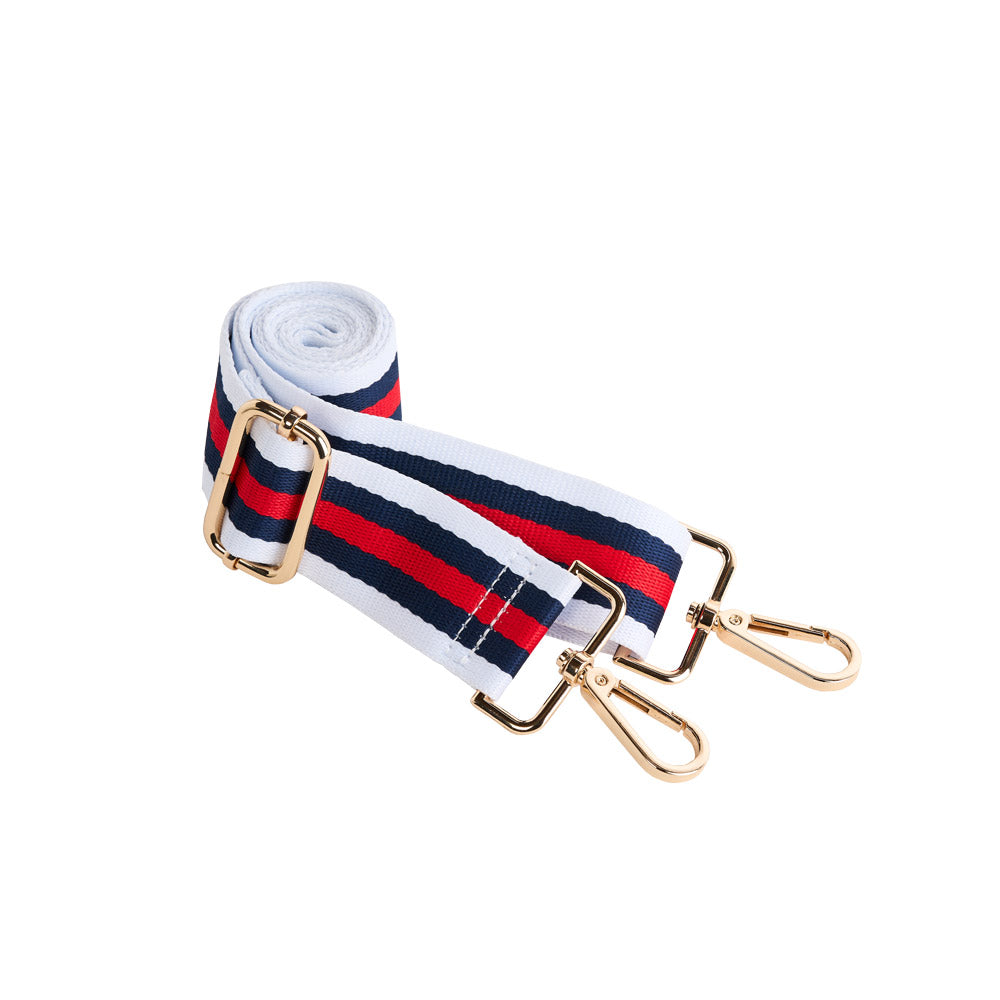 White Ripstop HydroBag® with Red, Navy, White striped strap