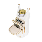 White HydroBag with Tennis Embroidery and Navy, Green, White Strap