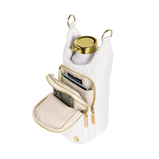 White HydroBag with Tennis Embroidery and Navy, Green, White Strap