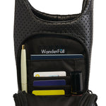 Black Coated Perforated Neoprene HydroBag® with Green, Black, White Striped Strap