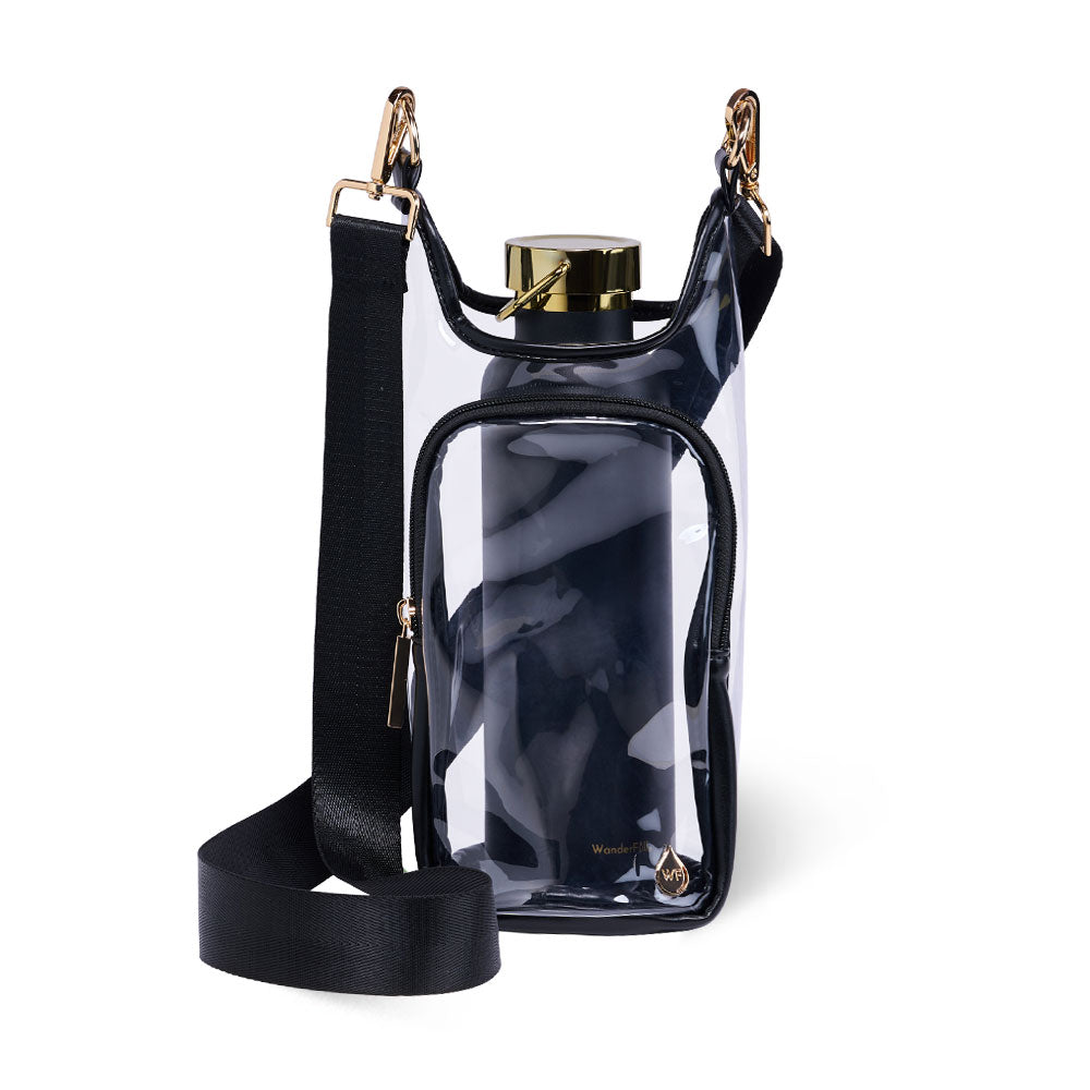 Clear HydroBag® Stadium with Black Trim and Matching Pouch