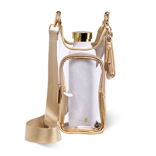 Clear HydroBag® Stadium with Gold Trim and Matching Pouch