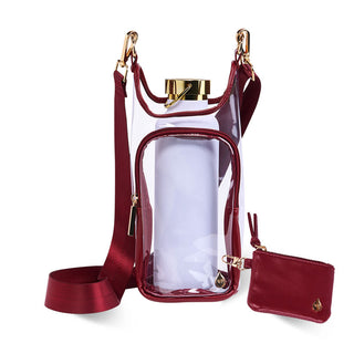 Clear HydroBag® Stadium with Maroon Trim and Matching Pouch