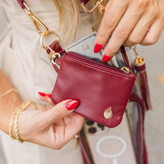 Clear HydroBag® Stadium with Maroon Trim and Matching Pouch