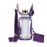 Clear HydroBag® Stadium with Purple Trim and Matching Pouch