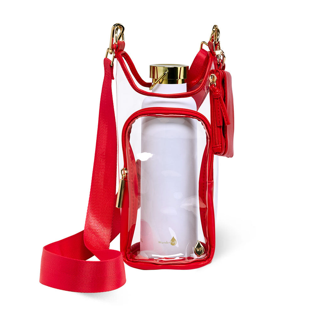 Clear HydroBag® Stadium with Red Trim and Matching Pouch