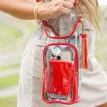 Clear HydroBag® Stadium with Red Trim and Matching Pouch