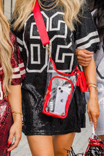 Clear HydroBag® Stadium with Red Trim and Matching Pouch